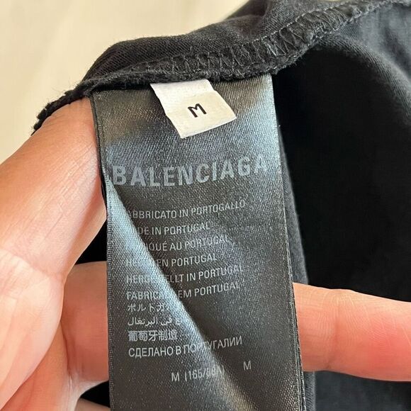 BALENCIAGA unisex black distress shirt size m - Picture 5 of 14